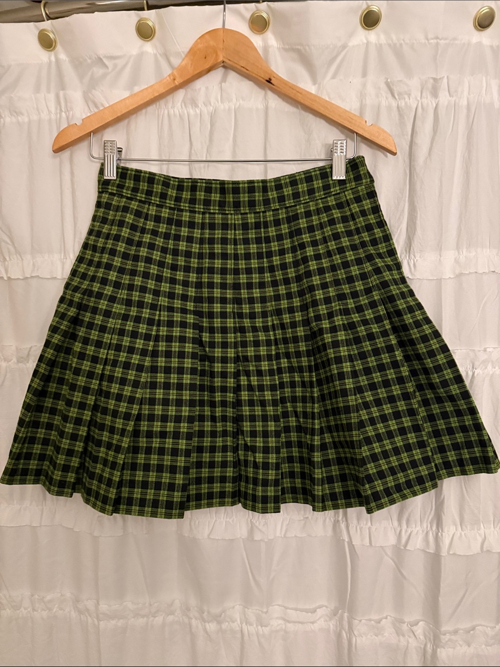 Levi's Green and Black Plaid Skater Skirt
